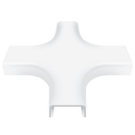 FM4T1125-W Wire Trak 1125 Series 1 1/2" W x 3/4" H Surface Raceway 4 Way Tee Fitting - White