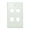 Show product details for WP-4P-WH Pro's Kit 7PK-300-4WH Single Gang Wall Plate - 4 Port - White