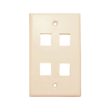 20-3004-IV Wall Plate for Keystone, 4 Hole -Ivory 