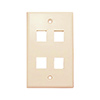 WP-4P-IV Pro's Kit 7PK-300-4IV Single Gang Wall Plate - 4 Port - Ivory