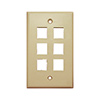 Show product details for 20-3006-IV Wall Plate for Keystone, 6 Hole -Ivory