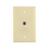 Show product details for WP2008-LA-V1 Legrand On-Q Basic 3GHz Coax Wall Plate Light Almond
