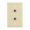 Show product details for WP2009-LA-V1 Legrand On-Q 3GHz Dual Coax Wallplate Light Almond