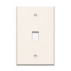 Show product details for WP3301-LA-05 Legrand On-Q 1-Gang 1-Port Oversized Wall Plate Light Almond - 5 Pack