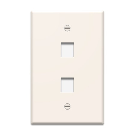 WP3302-LA Legrand On-Q 1-Gang 2-Port Oversized Wall Plate Light Almond