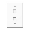 Show product details for WP3302-WH Legrand On-Q 1-Gang 2-Port Oversized Wall Plate White