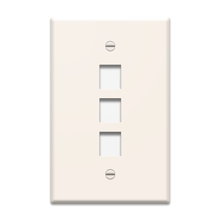 WP3303-LA Legrand On-Q 1-Gang 3-Port Oversized Wall Plate Light Almond
