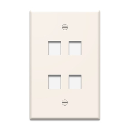 WP3304-LA Legrand On-Q 1-Gang 4-Port Oversized Wall Plate Light Almond