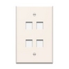 Show product details for WP3304-LA Legrand On-Q 1-Gang 4-Port Oversized Wall Plate Light Almond