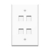 Show product details for WP3304-WH Legrand On-Q 1-Gang 4-Port Oversized Wall Plate White
