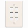 Show product details for WP3306-LA-5 Legrand On-Q 1-Gang 6-Port Oversized Wall Plate Light Almond - 5 Pack