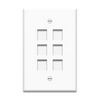 Show product details for WP3306-WH Legrand On-Q 1-Gang 6-Port Oversized Wall Plate White