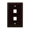 Show product details for WP3402-BR Legrand On-Q 1-Gang 2-Port Wall Plate Brown