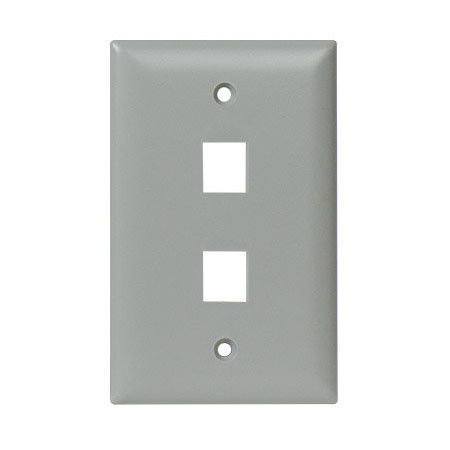 WP3402-GY Legrand On-Q 1-Gang 2-Port Wall Plate - Gray