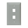 Show product details for WP3402-GY Legrand On-Q 1-Gang 2-Port Wall Plate - Gray