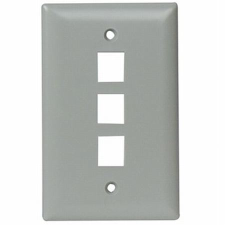 WP3403-GY Legrand On-Q 1-Gang 3-Port Wall Plate Gray