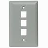 Show product details for WP3403-GY Legrand On-Q 1-Gang 3-Port Wall Plate Gray