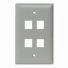 Show product details for WP3404-GY Legrand On-Q 1-Gang 4-Port Wall Plate Gray