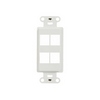 Show product details for WP3414-WH Legrand On-Q 4-Port Decorator Outlet Strap White