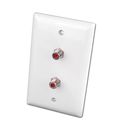 WP593DLAX Vanco Wallplate 3-GHz Dual Light Almond