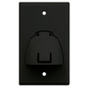 Show product details for WP9001-BK Legrand On-Q Single Gang Hinged Bull Nose Wall Plate Black