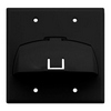 Show product details for WP9002-BK Legrand On-Q Double Gang Hinged Bull Nose Wall Plate Black