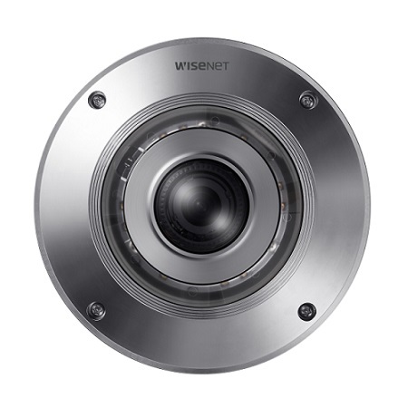 XNF-9010RS Hanwha Techwin 1.08mm 30FPS @ 12MP Outdoor IR Day/Night WDR Fisheye IP Security Camera 12VDC/PoE