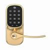Show product details for YRL216-ZW2-605 Yale Pushbutton Z-Wave Lever - Bright Brass-PVD