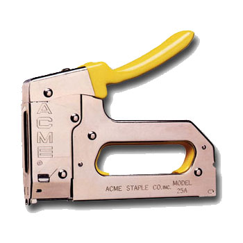 25AC ACME Staple Gun - Bottom Load For Maximum Wire Size: 1/4" - Anti-Crush - CAT5 & Up / Coaxial RG6 & RG59