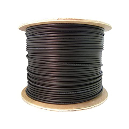 R001539WBPOLYM1B Remee 20, 18 AWG Shielded Solid Bare Copper Non-Plenum CCTV Coaxial Cable - 1000' Reel - Black